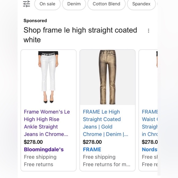 FRAME Le High Straight White/Silver Coated Jeans NWT - Picture 5 of 10